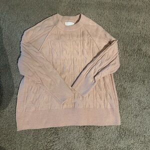 Aerie Soft Pink Cable Knit Sweater Women’s large